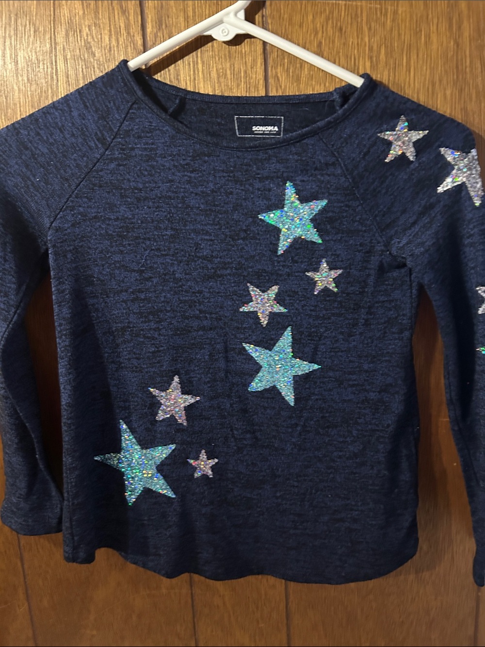 5/$20 Sonoma | Navy Long-Sleeve Top w/ Star Accent